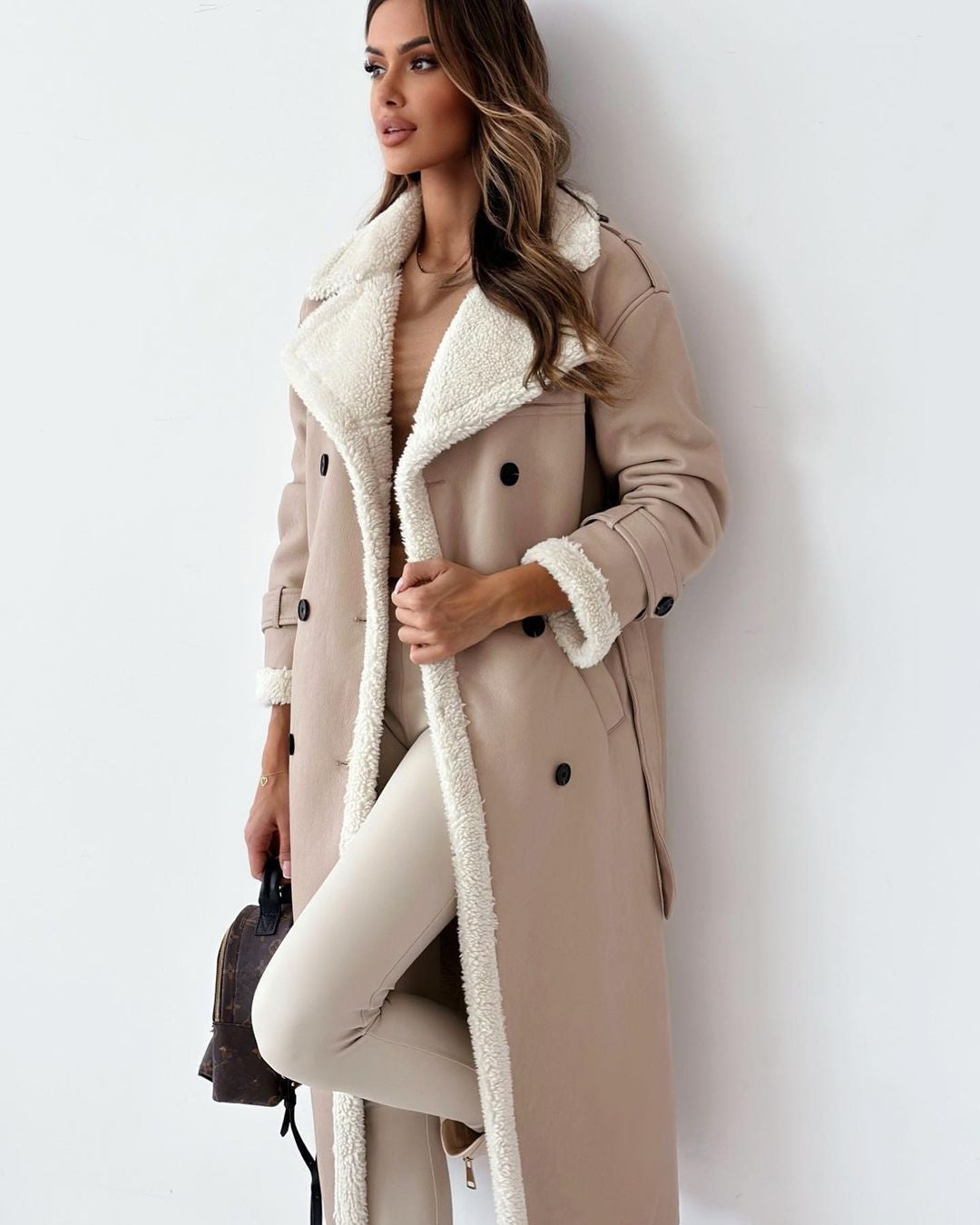 Monroe | Double-Breasted Teddy Coat – Wells & Rose