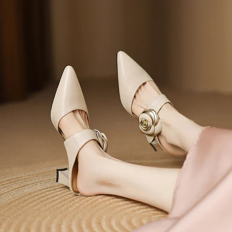 Garnet | Genuine Leather Heels