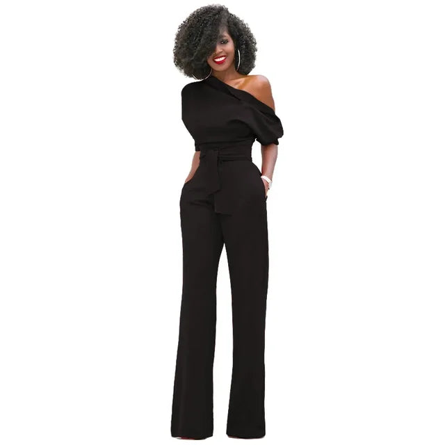 Greta | Jumpsuit with Asymmetric Collar and Wide Legs