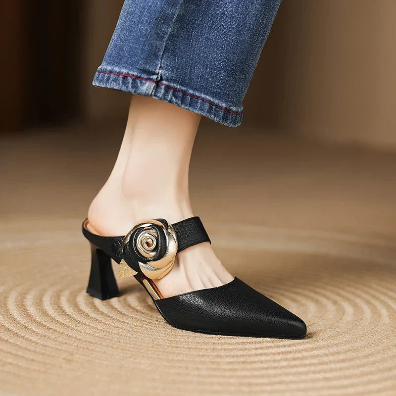 Garnet | Genuine Leather Heels