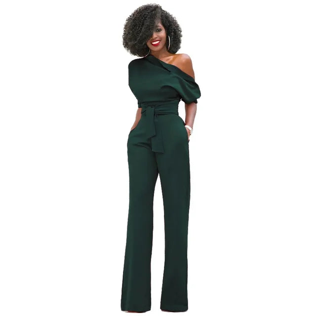 Greta | Jumpsuit with Asymmetric Collar and Wide Legs
