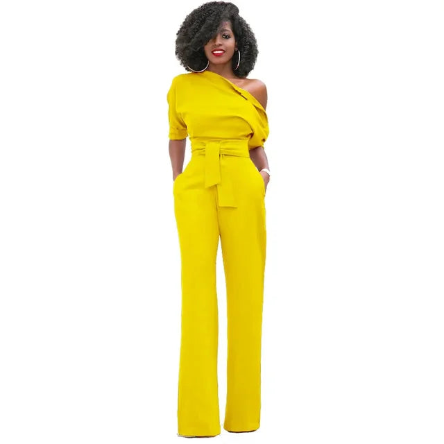 Greta | Jumpsuit with Asymmetric Collar and Wide Legs