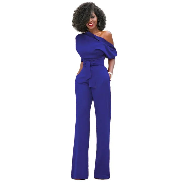 Greta | Jumpsuit with Asymmetric Collar and Wide Legs