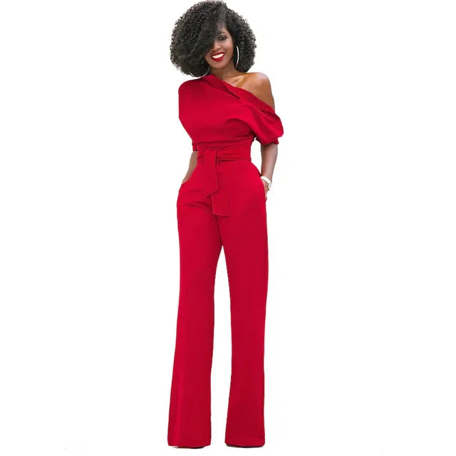 Greta | Jumpsuit with Asymmetric Collar and Wide Legs