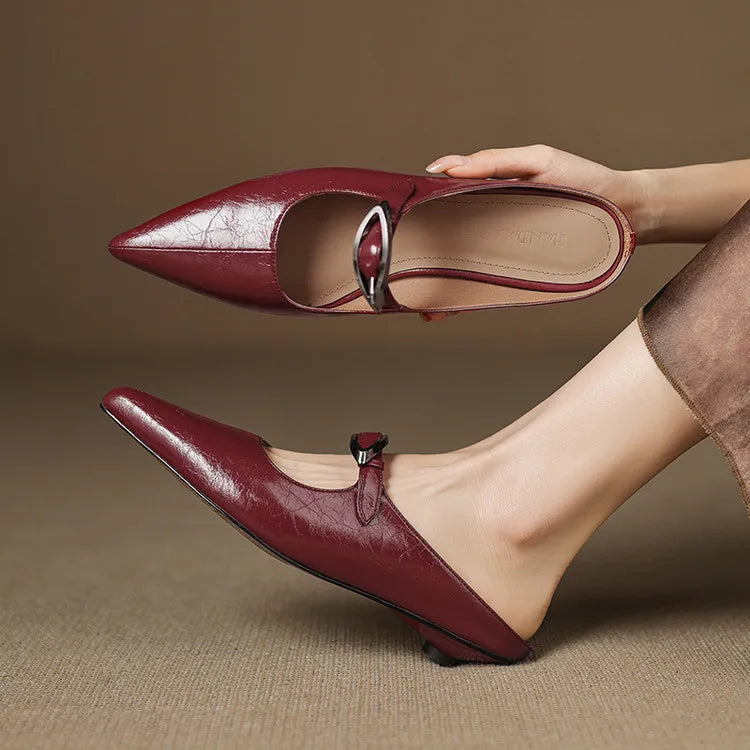 Alour Genuine Leather Mules