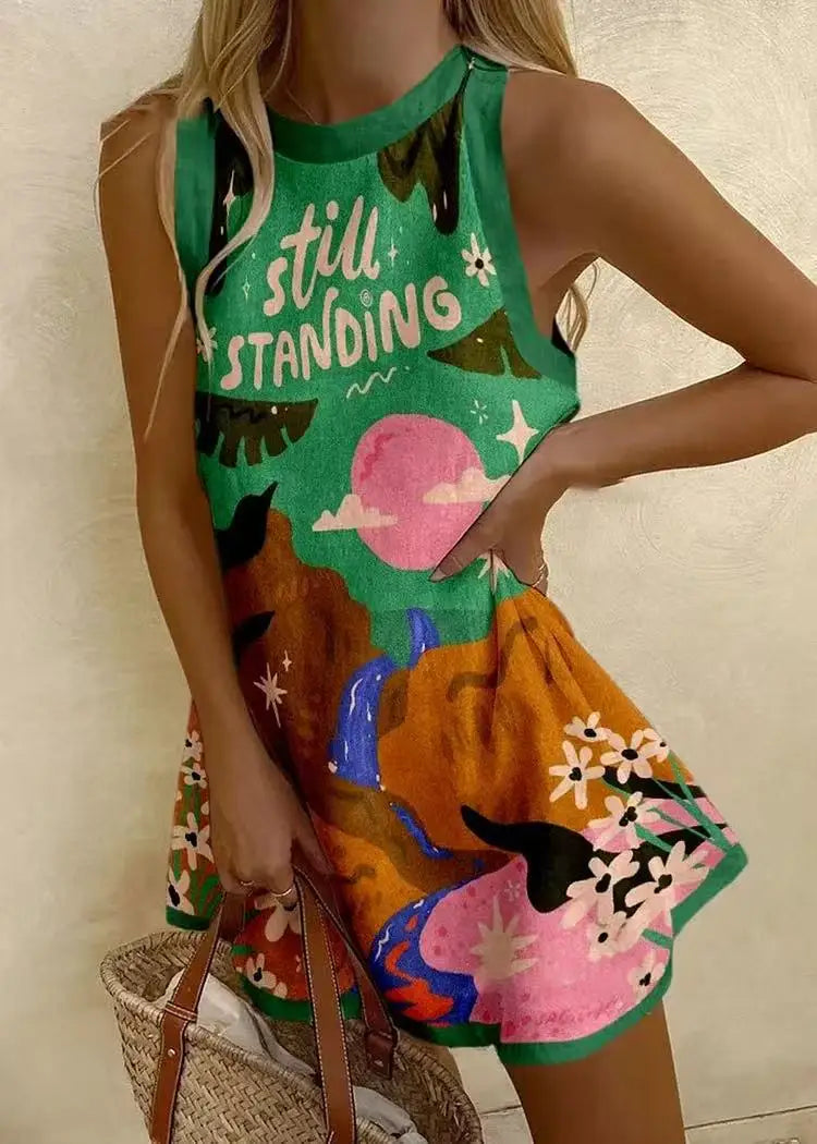 Jasmine | Boho Print Mini Dress