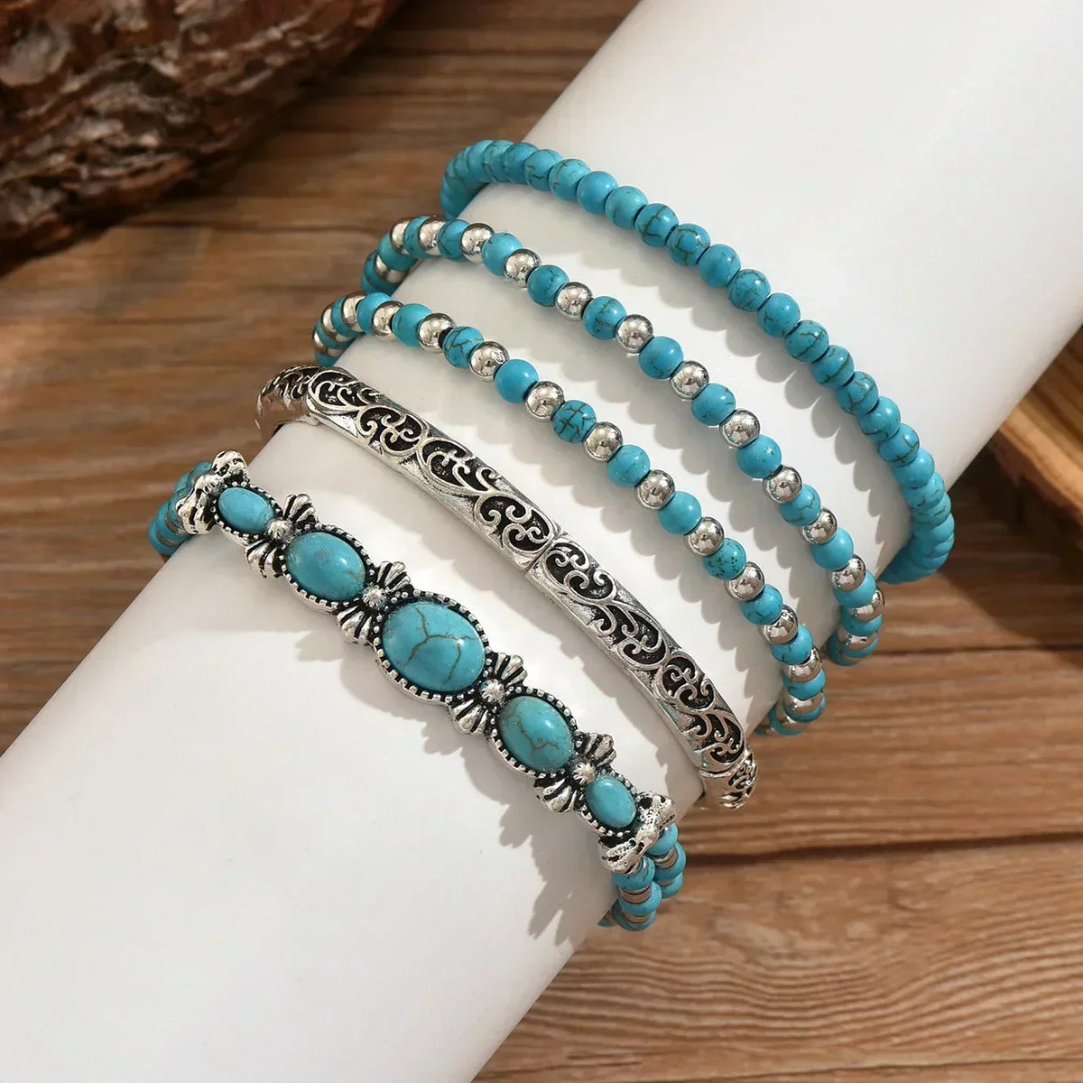 Verónica - Turquoise Bead Bracelet Set