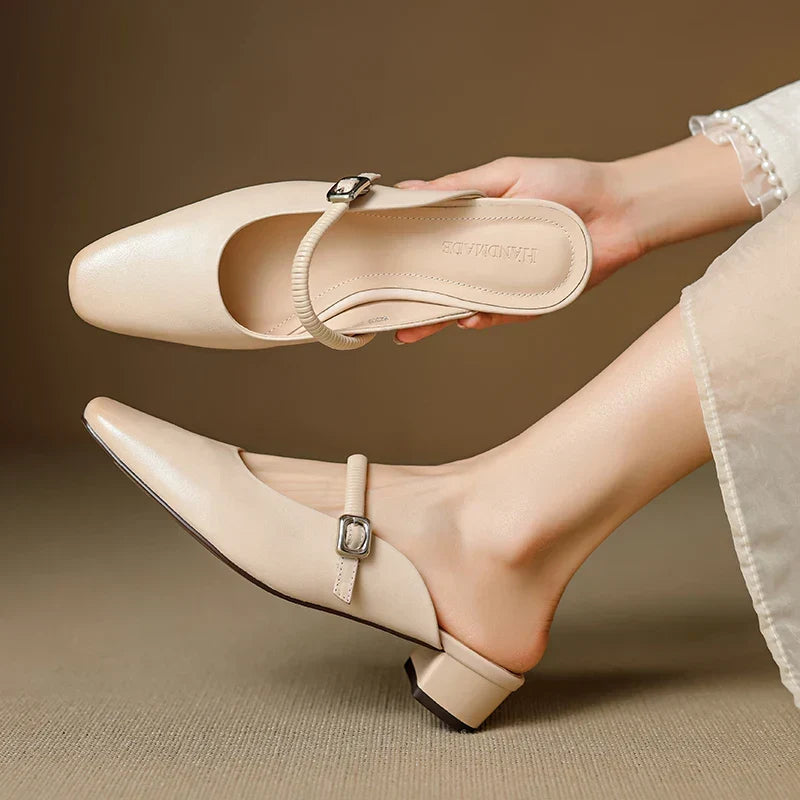 Kera | Genuine Leather Mary Jane Mules