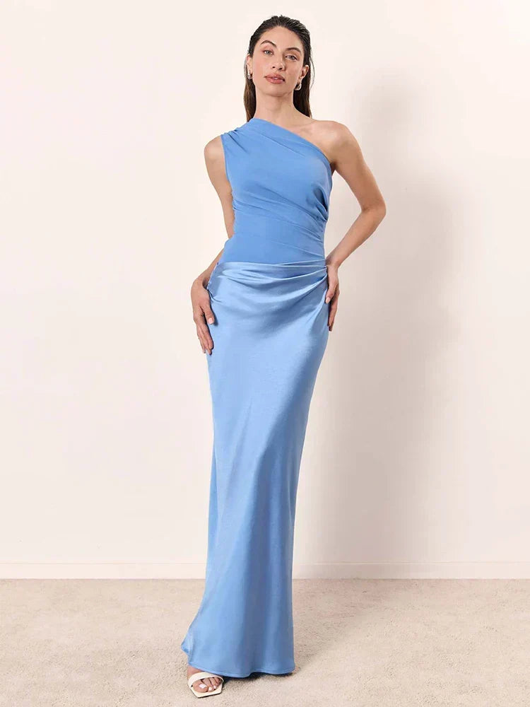 Ellis & Johnson™  | Maxi Dress with a Guilt in Satin