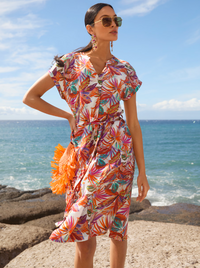 Madeleine | Summer Dress with Palm Print