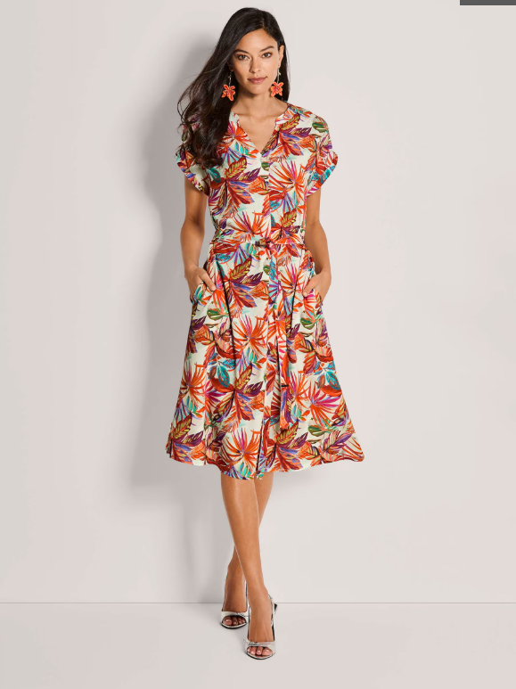 Madeleine | Summer Dress with Palm Print