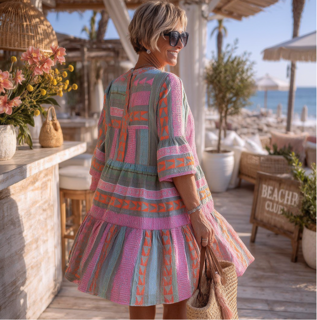 Emma | Artisan Linen-Cotton Weekend Dress