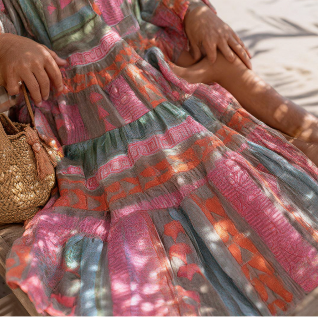 Emma | Artisan Linen-Cotton Weekend Dress