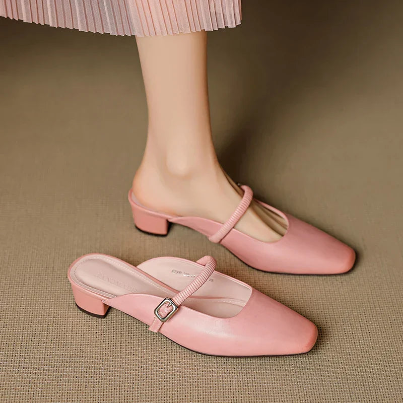 Kera | Genuine Leather Mary Jane Mules