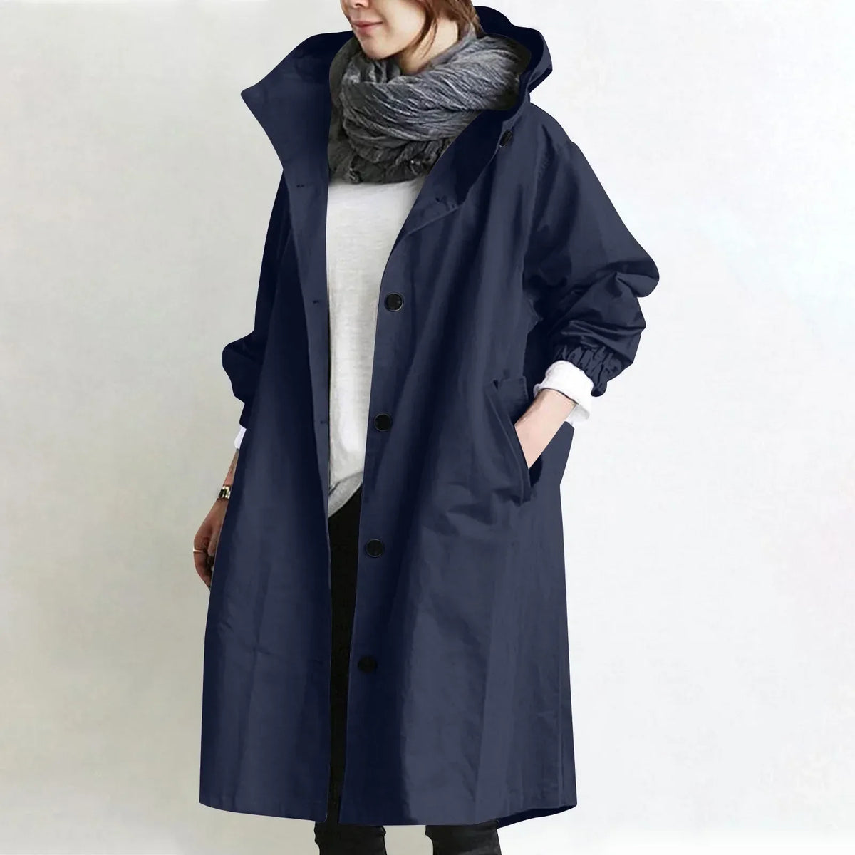 Theodora | Long Trench Coat with Hood