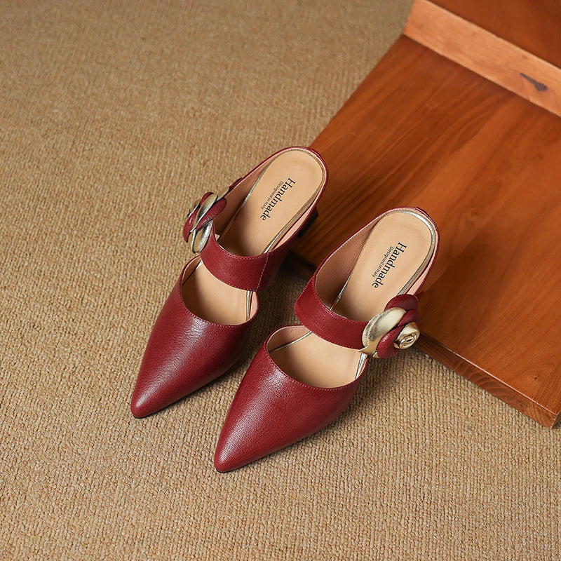 Garnet | Genuine Leather Heels