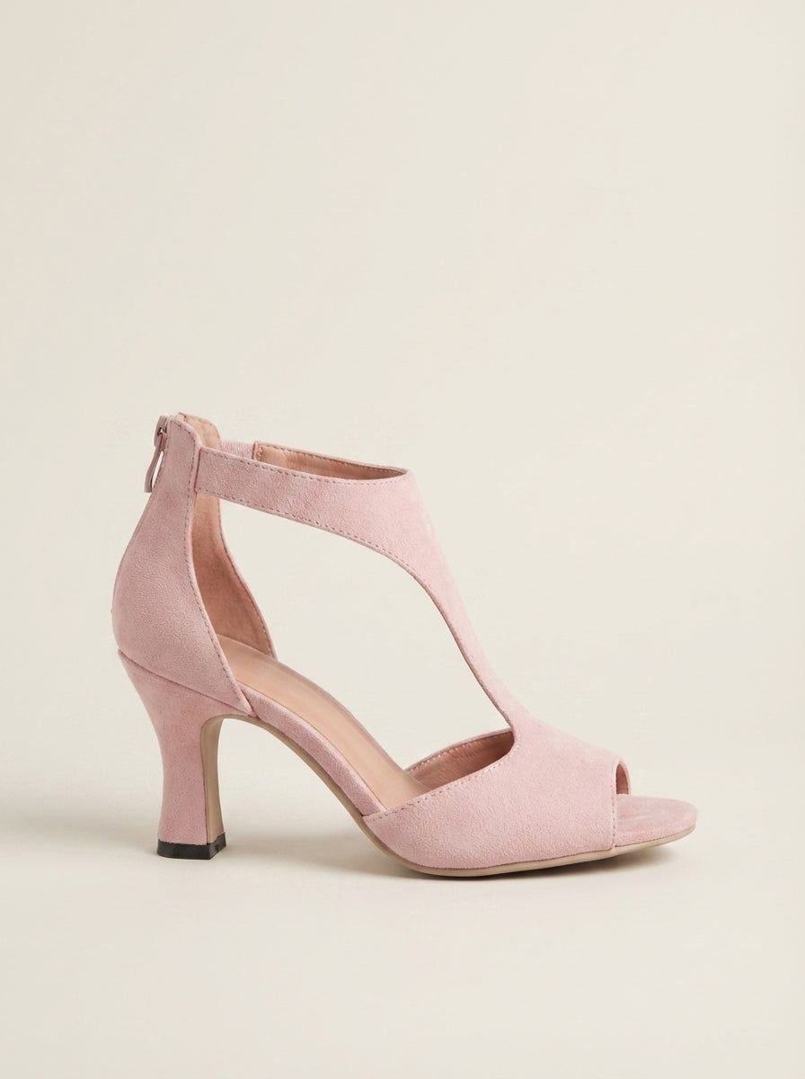 CLARA | Peep-Toe T-Strap Heels – Wells & Rose