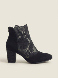 LUCINDA | Lace Ankle Boots with Block Heel