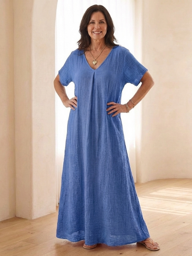 Liora | Midi Dress with V-Neck