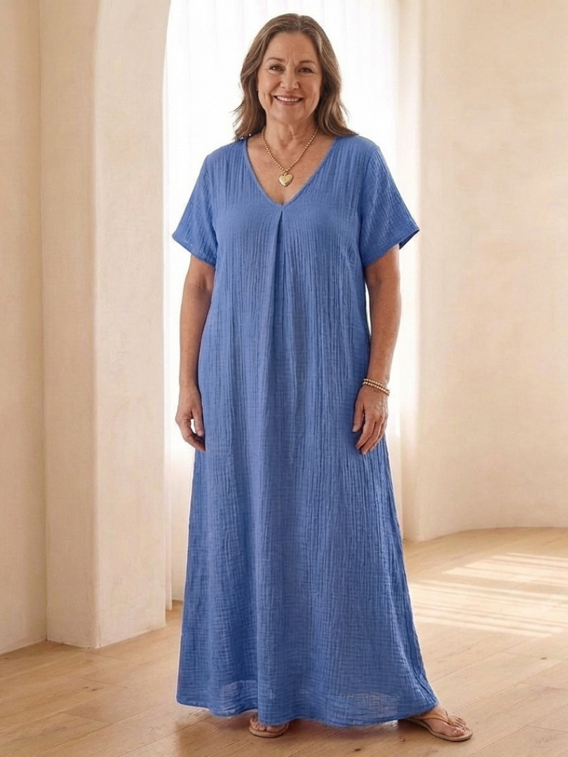 Liora | Midi Dress with V-Neck