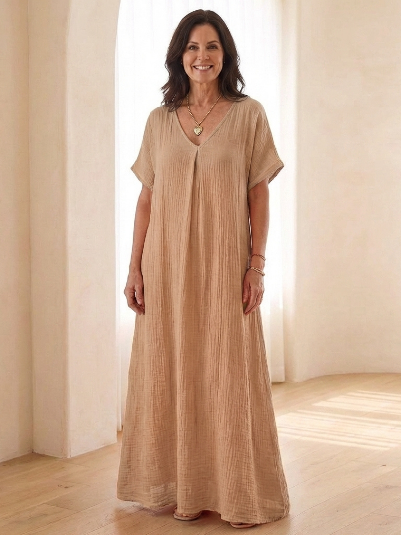 Liora | Midi Dress with V-Neck