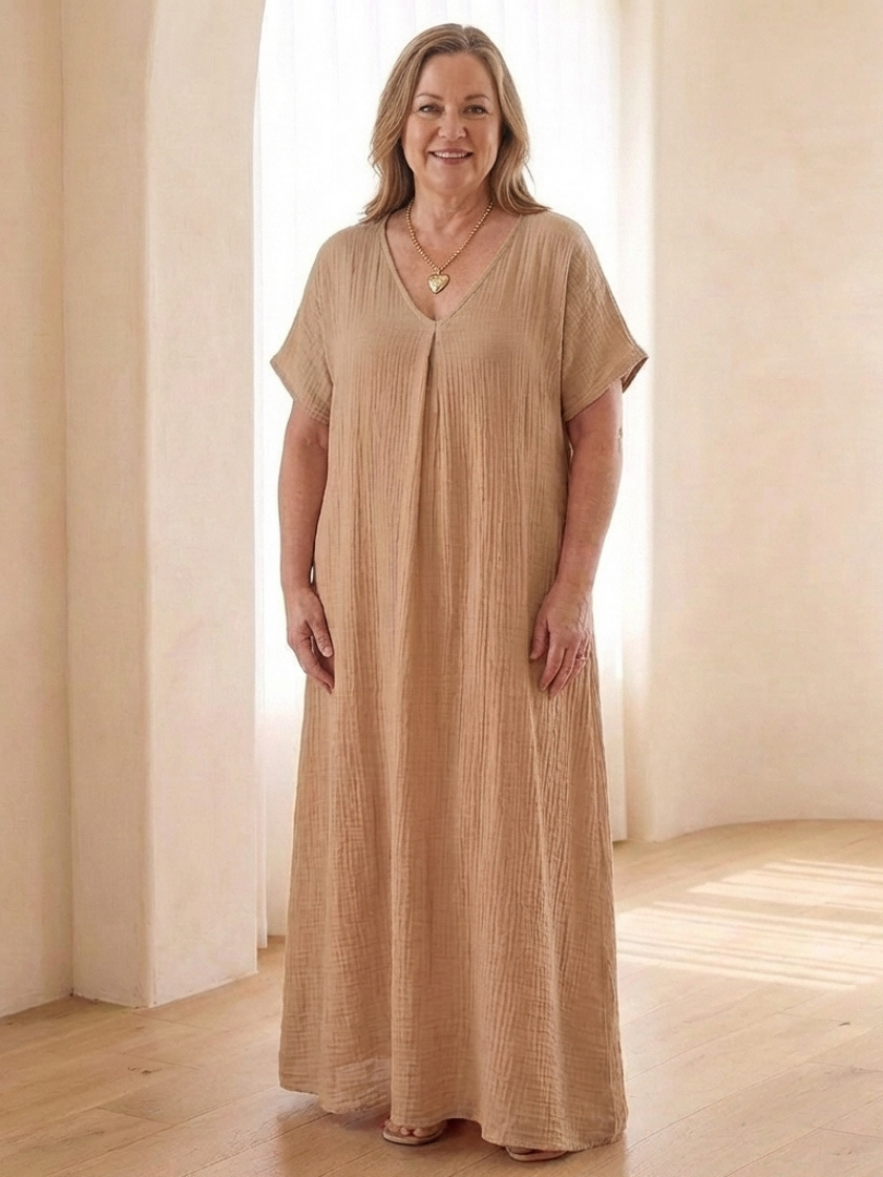 Liora | Midi Dress with V-Neck