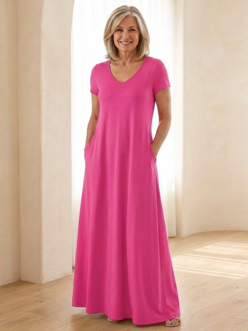 Samira | Maxi Dress with V-Neck and Pockets