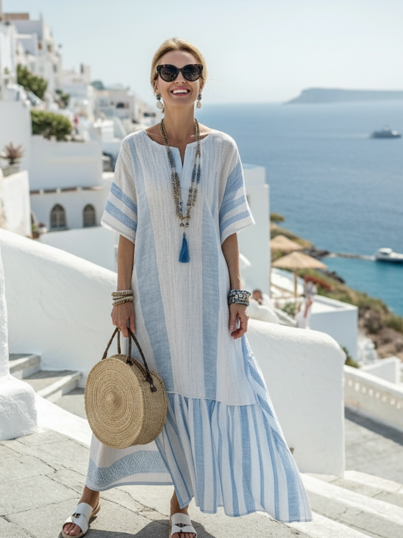 Ines | Striped Summer Maxi Dress