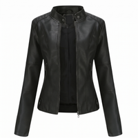 Miranda | Slim Biker Jacket with Mandarin Collar and Zip