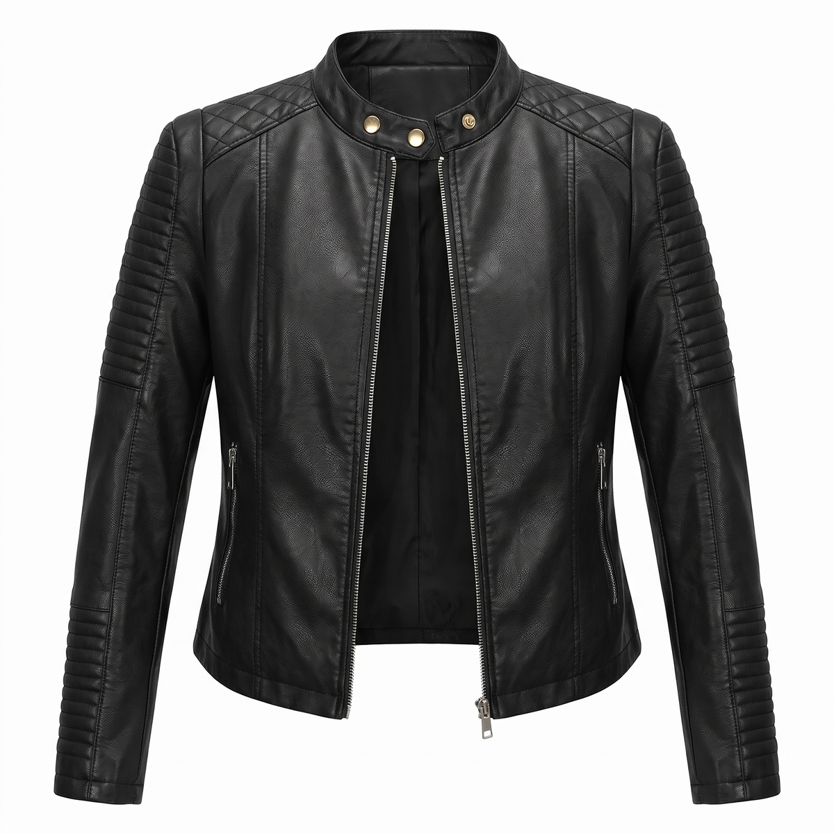 Daniela | Short Motorcycle Jacket with Front Zip