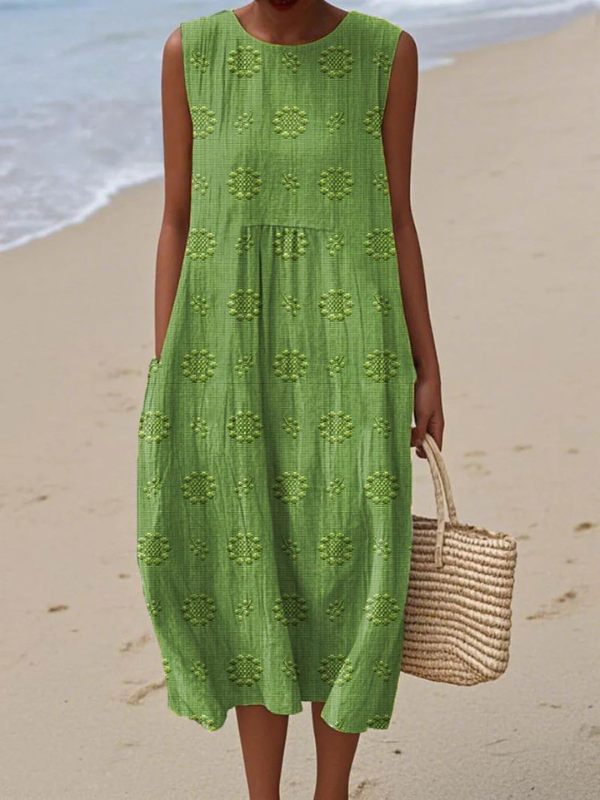 Maya | Sleeveless Embroidered Maxi Dress