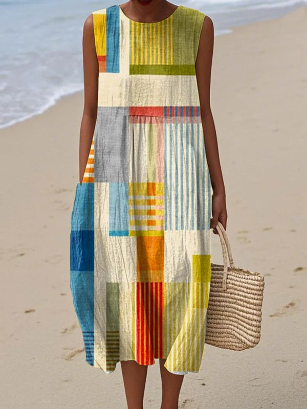 Naomi | Sleeveless A-Line Midi Dress