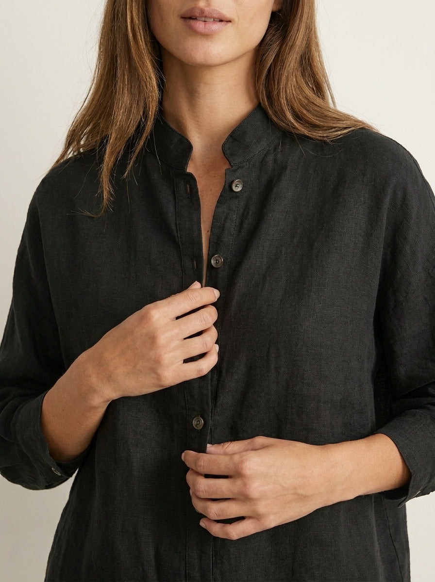 Maribel - Linen Set with Batwing Sleeves and Wide Pants