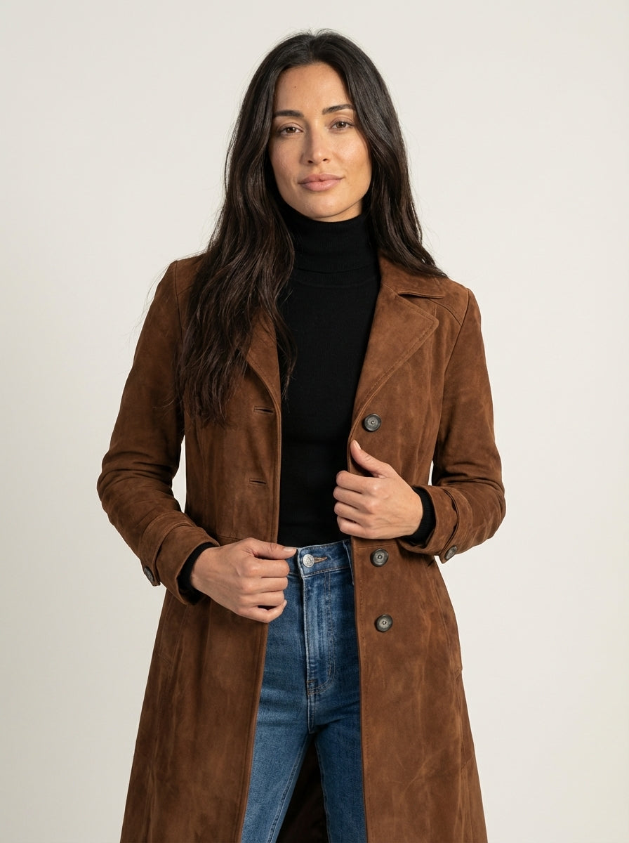 Teresa - Vintage Style Suede Coat