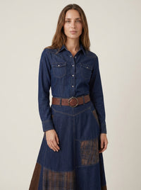 Azucena - Maxi Suede Dress with Belt