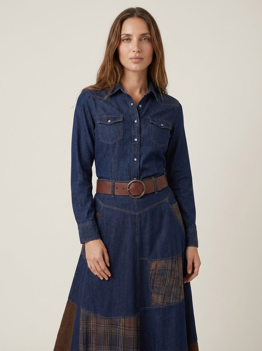 Azucena - Maxi Suede Dress with Belt
