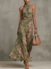 Imani | Chiffon Halter Maxi Dress