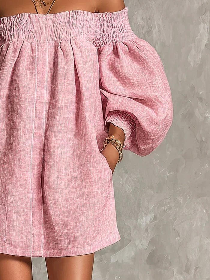 Ava | Mini A-Line Dress Off-the-Shoulder