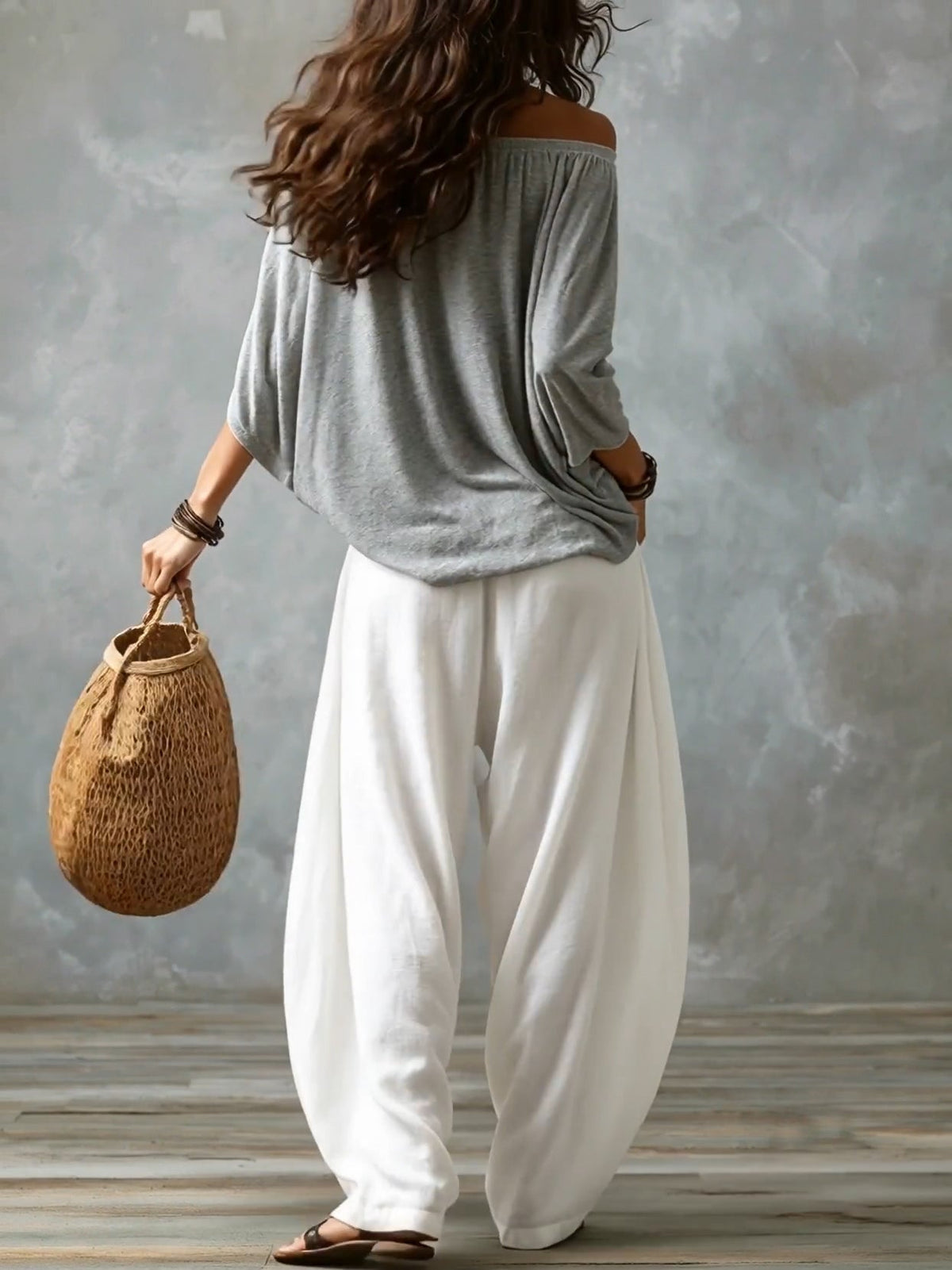 LEONORA | Off-Shoulder Lantern Pants Set – Wells & Rose