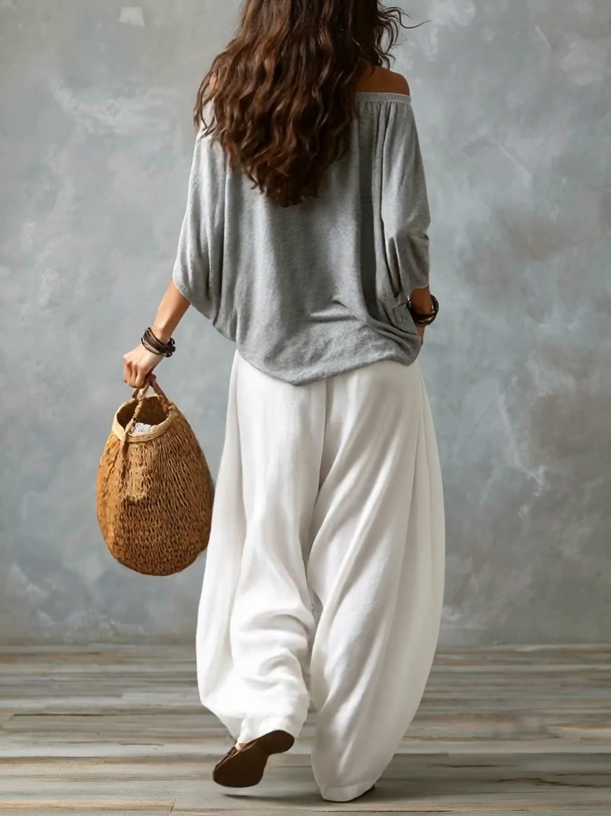 JOSEPHINE | Gray Off-Shoulder Pants Set – Wells & Rose