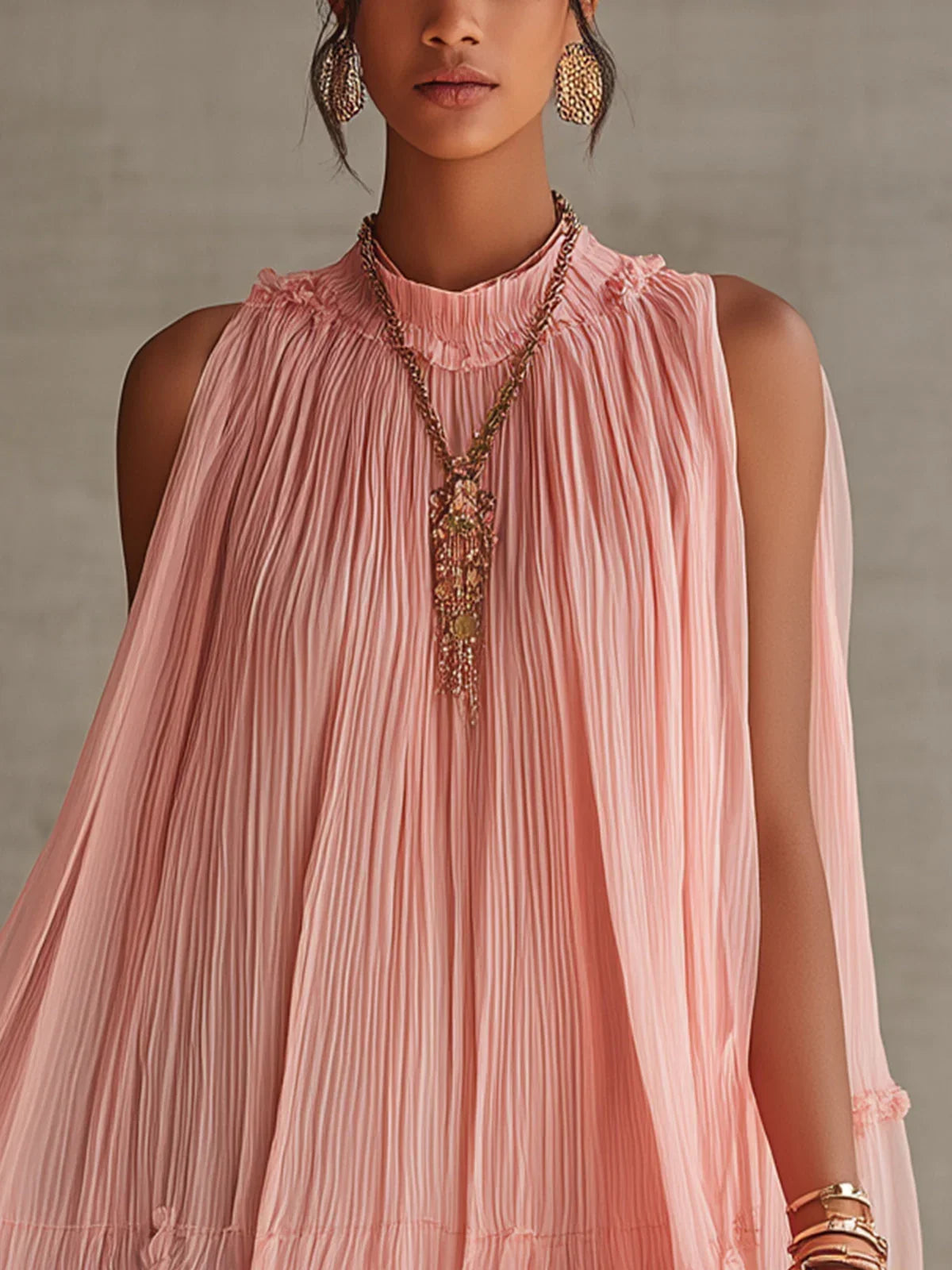 Avery | Pleated Chiffon Mini Dress