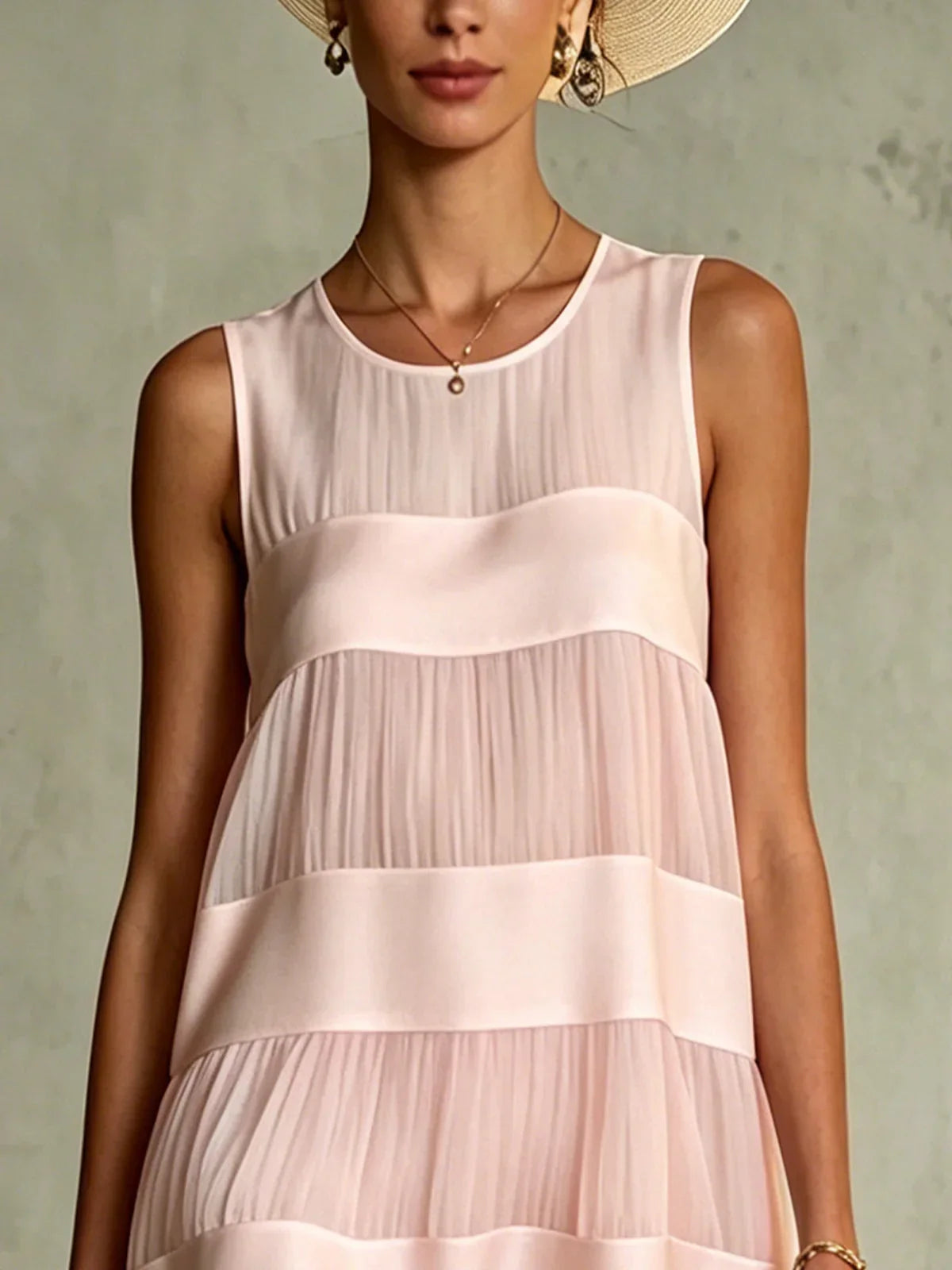 Maya | Layered Pleated Chiffon Mini Dress