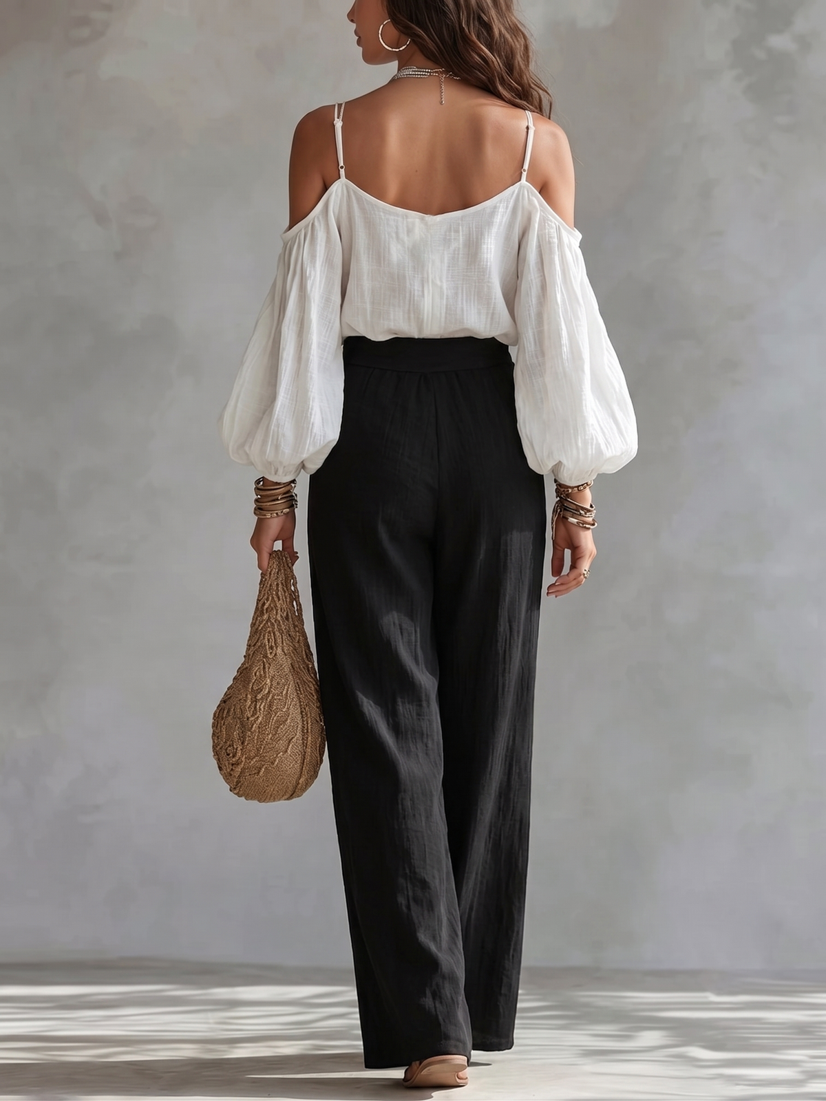 WINIFRED | Off-Shoulder Top and Pants Set – Wells & Rose