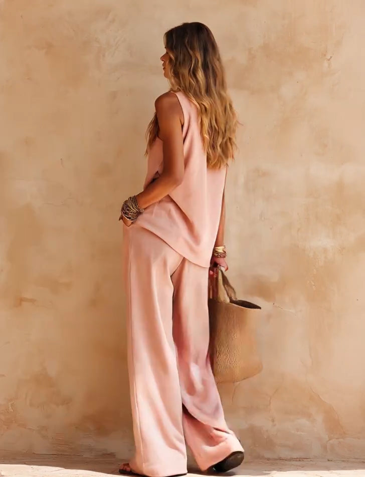 KATARINA | One-Shoulder Top and Pants Set – Wells & Rose