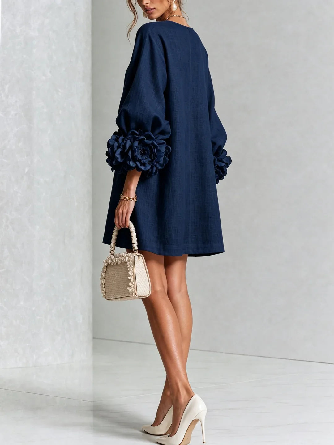 Harper | Mini Dress with Voluminous Floral Sleeves