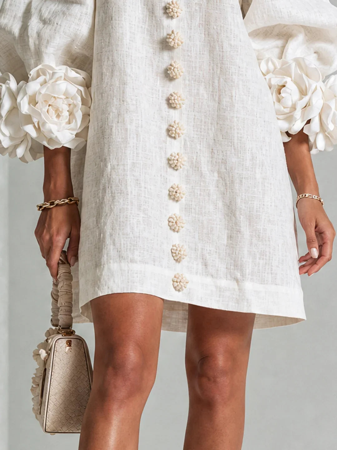 Harper | Mini Dress with Voluminous Floral Sleeves