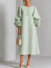 Sienna | Floral-Cuff Midi Dress