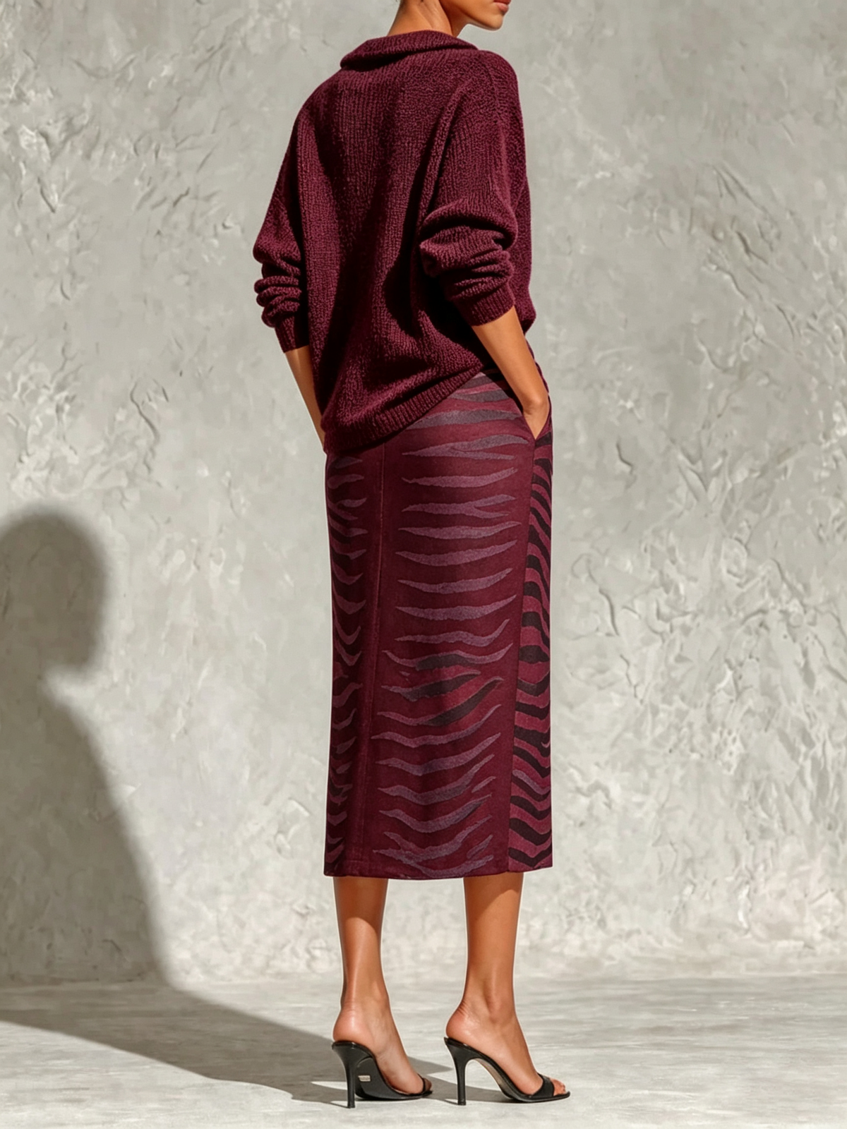 Verity | Knit Top and Zebra Skirt Set – Wells & Rose