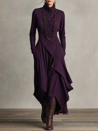 ARIELLE | Asymmetrical Drape Maxi Dress