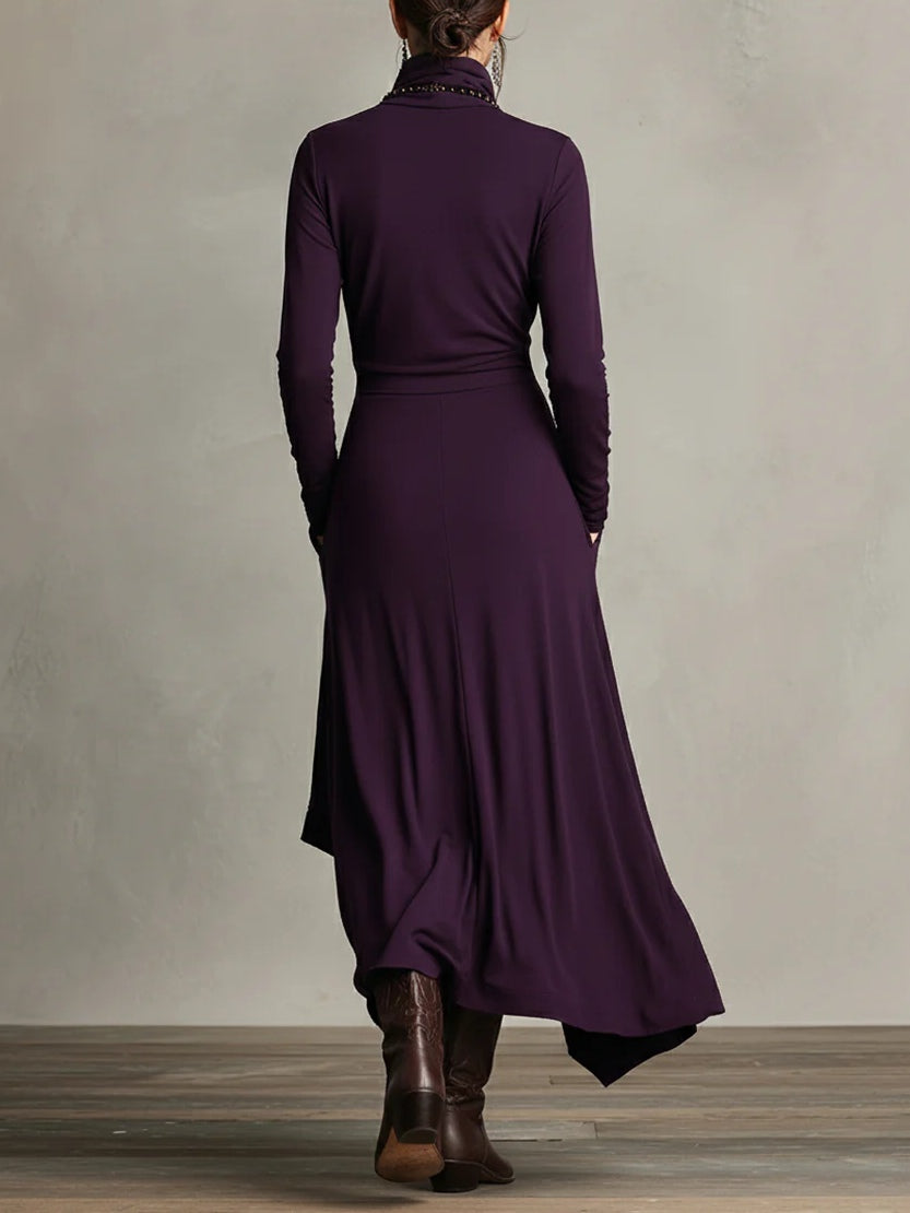 ARIELLE | Asymmetrical Drape Maxi Dress